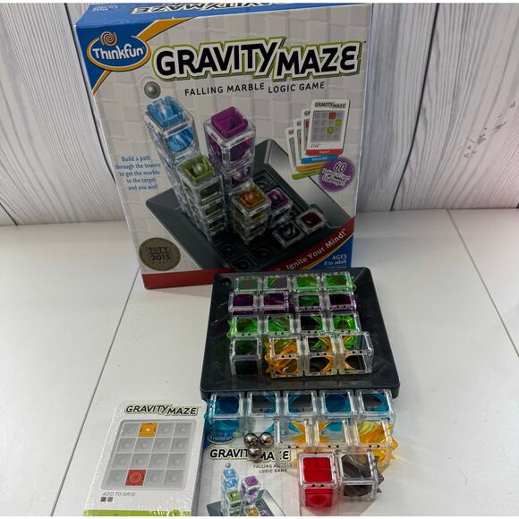 ThinkFun GRAVITY MAZE Falling Marble Logic Brain Game 2014 New Cards - Picture 6 of 6